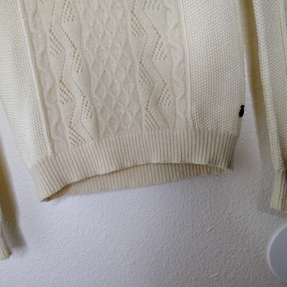 Maison Scotch Cream  Lamb wool/ Angora Blend Knit Jumper Sweater Sz 1 / Small - Picture 8 of 16